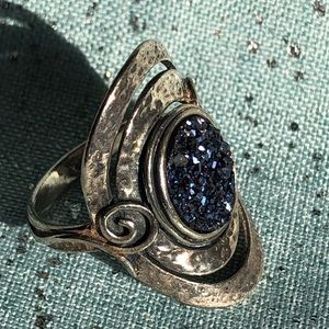 Blue Drusy ring